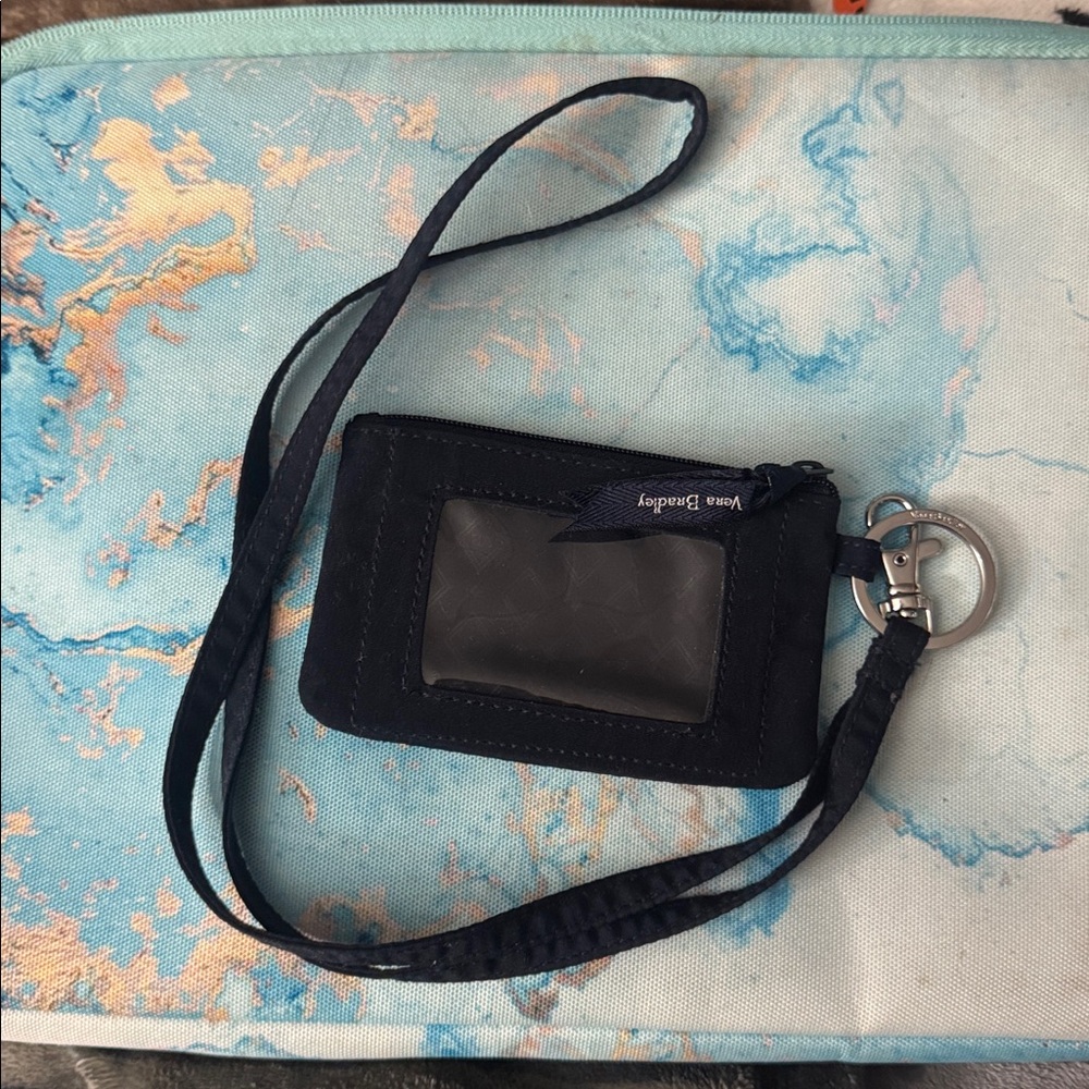 Vera Bradley Black ID Holder with Lanyard